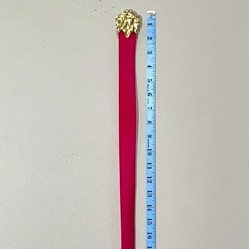 Vintage Handmade Pink Belt With Leaf Closures.